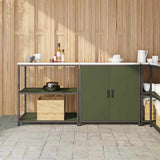 Kitchen Storage Set HATTEM 2 pcs Olive Green Cold-rolled Steel 3392655