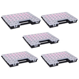 Assortment Boxes 5 pcs with Adjustable Dividers 385x283x50 mm Plastic 146273