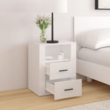 ZNTS Bedside Cabinet White 50x36x60 cm Engineered Wood 816728