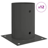 Round Ground Anchor 12 pcs Anthracite 15 x 15 x 15 cm Metal 42030129