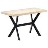 247442 Dining Table White 120x60x75 cm Solid Mango Wood