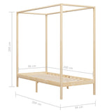 Canopy Bed Frame without Mattress Solid Wood 90x200 cm 283250