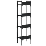 Bookshelf 4-Tier Black 35x30x138.5 cm Engineered Wood 838848
