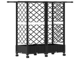 Raised Bed with Trellis and Roof Black 124 x 40 x 127 cm PP 3423034