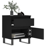 ZNTS Bedside Cabinet Black 40x35x50 cm Engineered Wood 830686