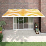 Retractable Awning Yellow and White 4x3 m Fabric and Aluminium 3154533