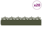 Lawn Edgings 20 pcs Olive Green 103 x 0.05 x 22 cm Steel 874817