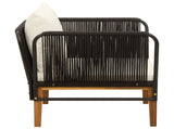Garden Chair with Cushions Solid Acacia Wood & Rope Natural 42022068