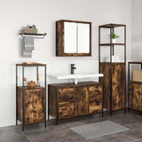 Bathroom Furniture Set with Drawer 3 pcs Smoked Oak and Black 3328381