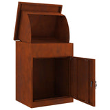 Parcel Drop Box Rusty 47.5 x 38 x 59 cm Weathering Steel 874946