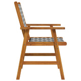 Garden Chair Set of 6 Acacia wood and black 3096600