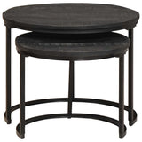 Nesting Coffee Tables 2 pcs Black Solid Mango Wood and Steel 4104642