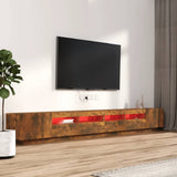 3 Piece TV Cabinet Set with LED Lights Smoked Oak Engineered Wood 3120176