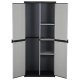 Garden Cabinet Grey and Black PVC and PP Medium 340984