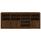 Sideboard with LED Lights Brown Oak 164x37x67 cm 3209057