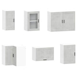 11 Piece Kitchen Cabinet Set Porto Concrete Grey Engineered Wood 3314965