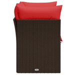 Garden Sofa 7 pcs Brown and red 124 x 62 x 69 cm Poly rattan 366240