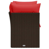 Garden Sofa with Cushion Brown 124 x 62 x 69 cm Poly Rattan 366226