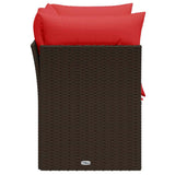 Garden Sofa with Cushion 7 pcs Brown and red Poly rattan 366240