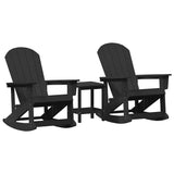 Garden Lounge Set 3 pcs Black HDPE 3335840