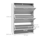 12-Shoe Flip Drawer Storage Cabinet - Grey Wood-Effect T3398P328342