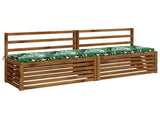 2-Piece Bench Cushions SOEST 2 pcs 100% Polyester Leaf Pattern 949185