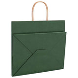 Paper Bags 250 pcs with Handles Green 32x22x28 cm 4101736