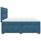Box Spring Bed with Mattress Blue 200x200 cm Velvet 3291018