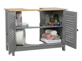 Modern Double Shutter Door MDF Spray Paint Bathroom Sink Cabinet Gray 95544166