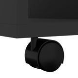 Rolling Cabinet Black 60x35x75 cm Engineered Wood 808450