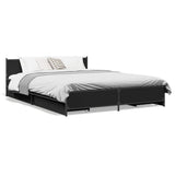 Bed Frame with Drawers without Mattress Black 135x190 cm Double 3279947