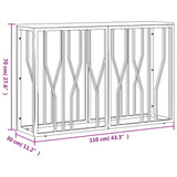 Console Table Silver Stainless Steel and Solid Wood Acacia 350031
