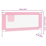 Toddler Safety Bed Rail Pink 160x25 cm Fabric 10203
