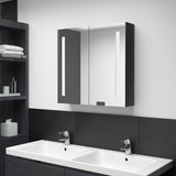 ZNTS LED Bathroom Mirror Cabinet Shining Black 62x14x60 cm 326519