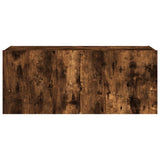 TV Wall Cabinet with LED Lights Smoked Oak 100x35x41 cm 837327