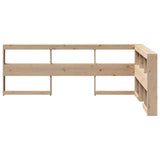 Bookcase Headboard L-Shaped 120 cm Solid Wood Pine 859286