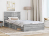 Bed Frame Grey Sonoma 100 x 200 cm Solid Pine Wood 3409395