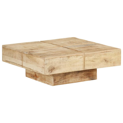 ZNTS Coffee Table 80x80x28 cm Solid Mango Wood 323592