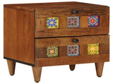 Bedside Cabinet Brown 40 x 33 x 46 cm Solid Mango Wood 4018222