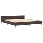ZNTS Bed Frame - Dark Brown, 180x200 cm, Fabric 3344826