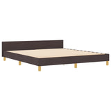 ZNTS Bed Frame - Dark Brown, 180x200 cm, Fabric 3344826