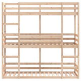 Triple Bunk Bed without Mattress 90x200 cm Solid Wood Pine 3284254