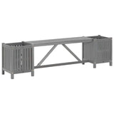 Garden Bench Grey Solid acacia wood 150 cm Planters 311823