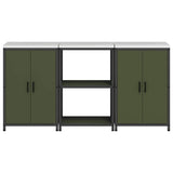 Kitchen Storage Set HATTEM 3 pcs Olive Green Cold-rolled Steel 3392697