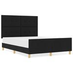ZNTS Bed Frame Black 140x200 cm Fabric 3344734