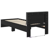 Bed Frame with Headboard Black Oak 75 x 190 cm Engineered Wood 885843