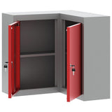 Tool Cabinet with Shelf with Lock Red and Grey 55 x 55 x 55 cm 4103468