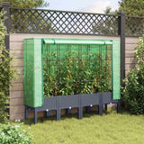 ZNTS Raised Bed with Greenhouse Cover Rattan Look 160x40x140 cm 4015835