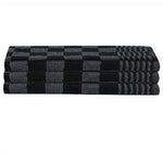 15 Piece Towel Set with Oven Gloves&Pot Holders Black Cotton 136296