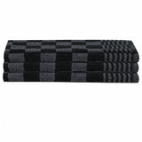 15 Piece Towel Set with Oven Gloves&Pot Holders Black Cotton 136296